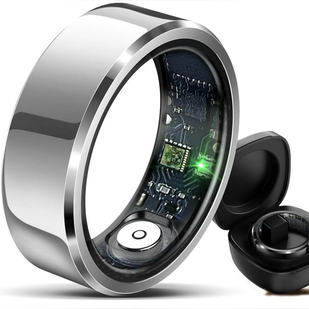 HitTopss Smart Ring, Silver # 10, Fitness Sleep Health Tracker, Waterproof